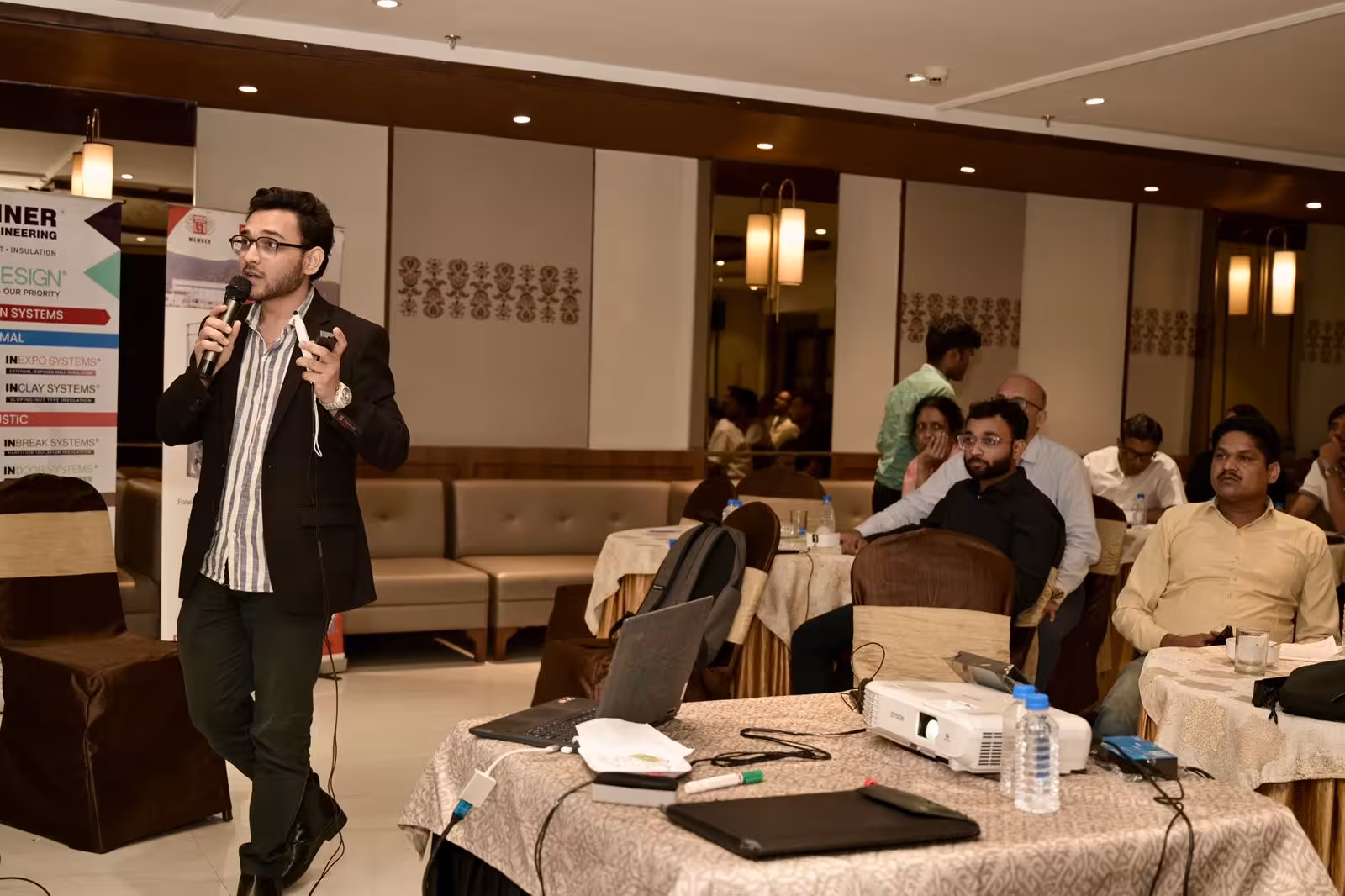 Quiz Granny quiz master hosting teams at a corporate event